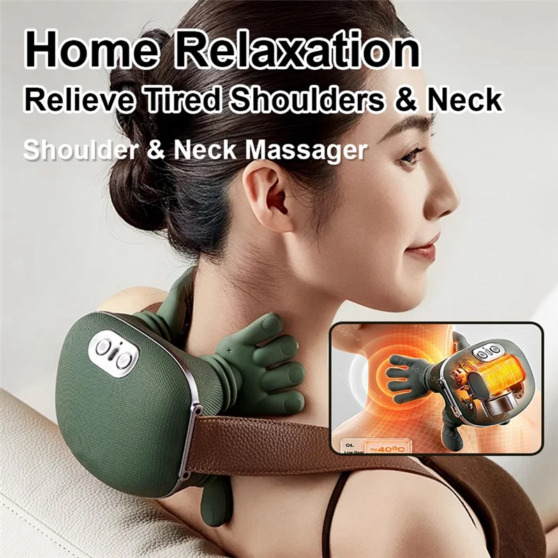 A83G-Electric Kneading Muscle Massager Heated Neck Shoulder Back Massage Pillow Body Massagers For Neck Waist Leg